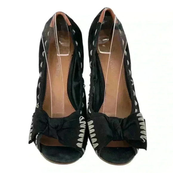 B Makowsky womens heels size 8.5 black suede tan - Picture 2 of 12